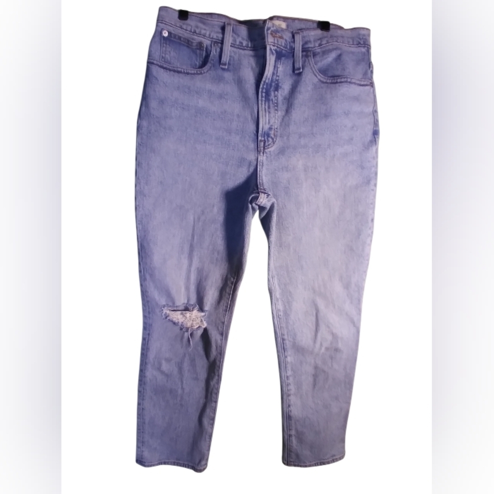 Madewell Womens The Perfect Vintage Crop Denim Jean Size 30 Some Distress Casual